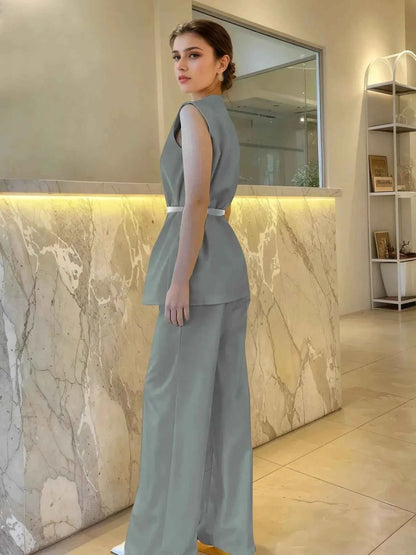Sleeveless Top and Pants Set