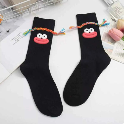 Cartoon Ribbed Knit Crew Socks