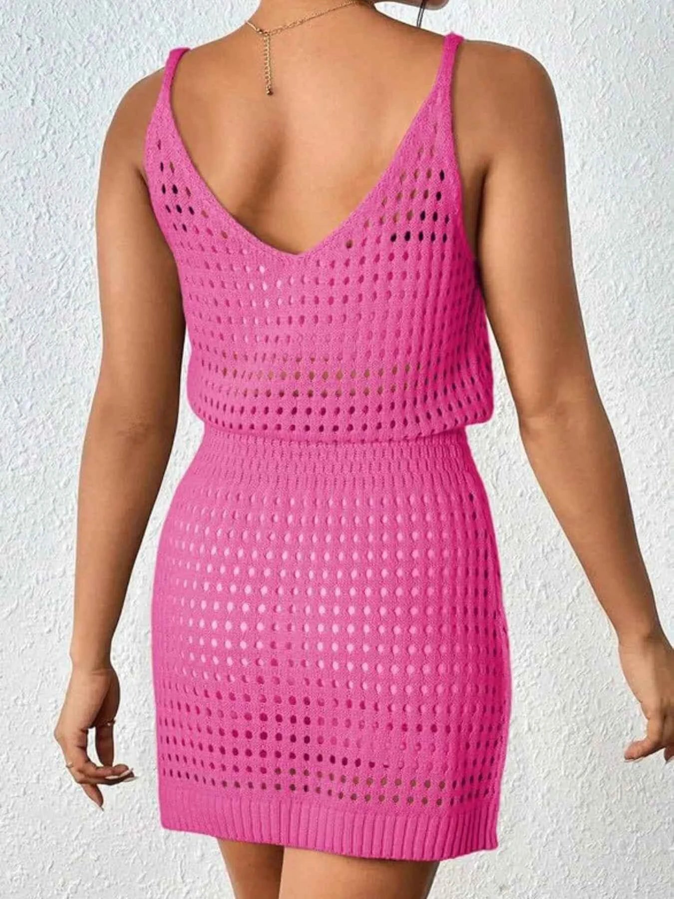 Crochet Sleeveless Knit Cover Up Dress