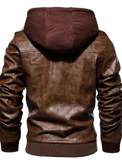 Men's Plus Size Zip Up Drawstring Hooded Jacket