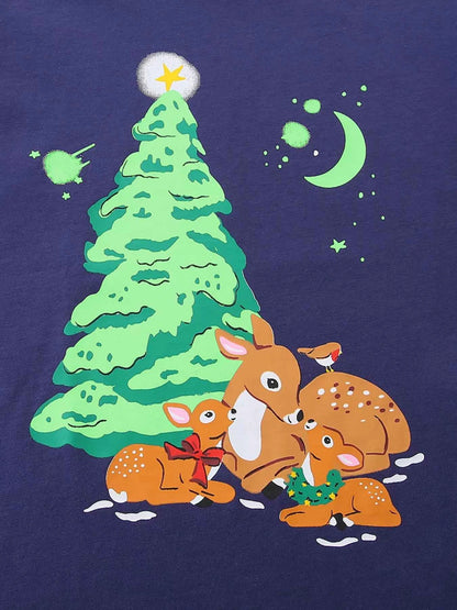Children's Christmas Deer Graphic Long Sleeve T-Shirt