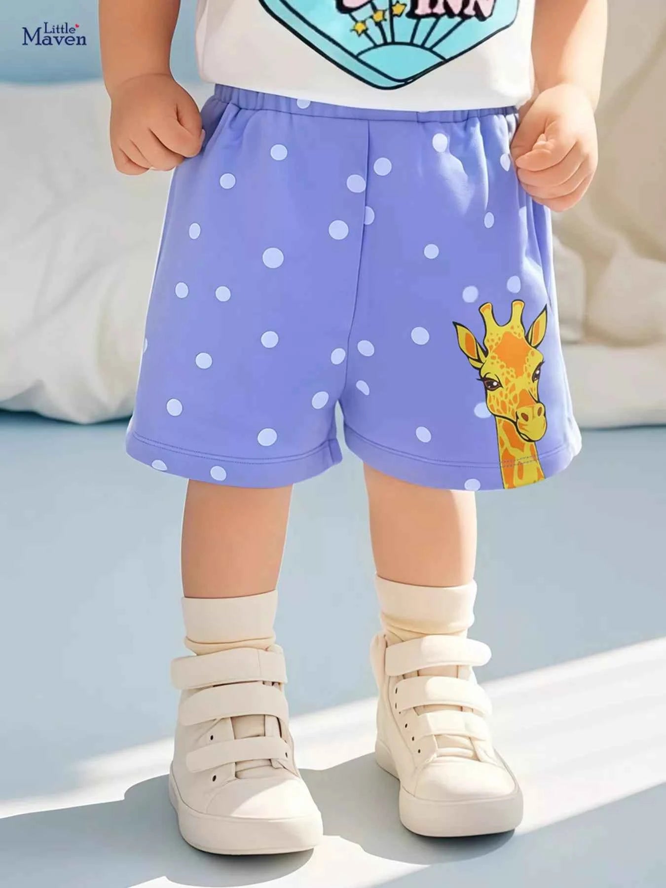 Children's Giraffe Polka Dot Shorts
