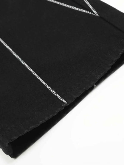 Men's Spider Web Embroidered Flared Jeans