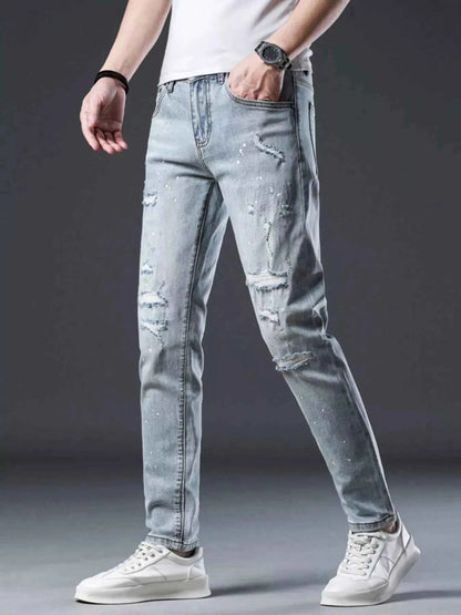 Men's Distressed Slim Fit Jeans