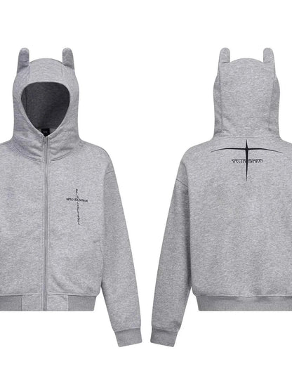 Men's Devil Horn Zip-Up Hoodie