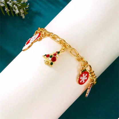 Christmas 18K Gold-Plated Charm Bracelet