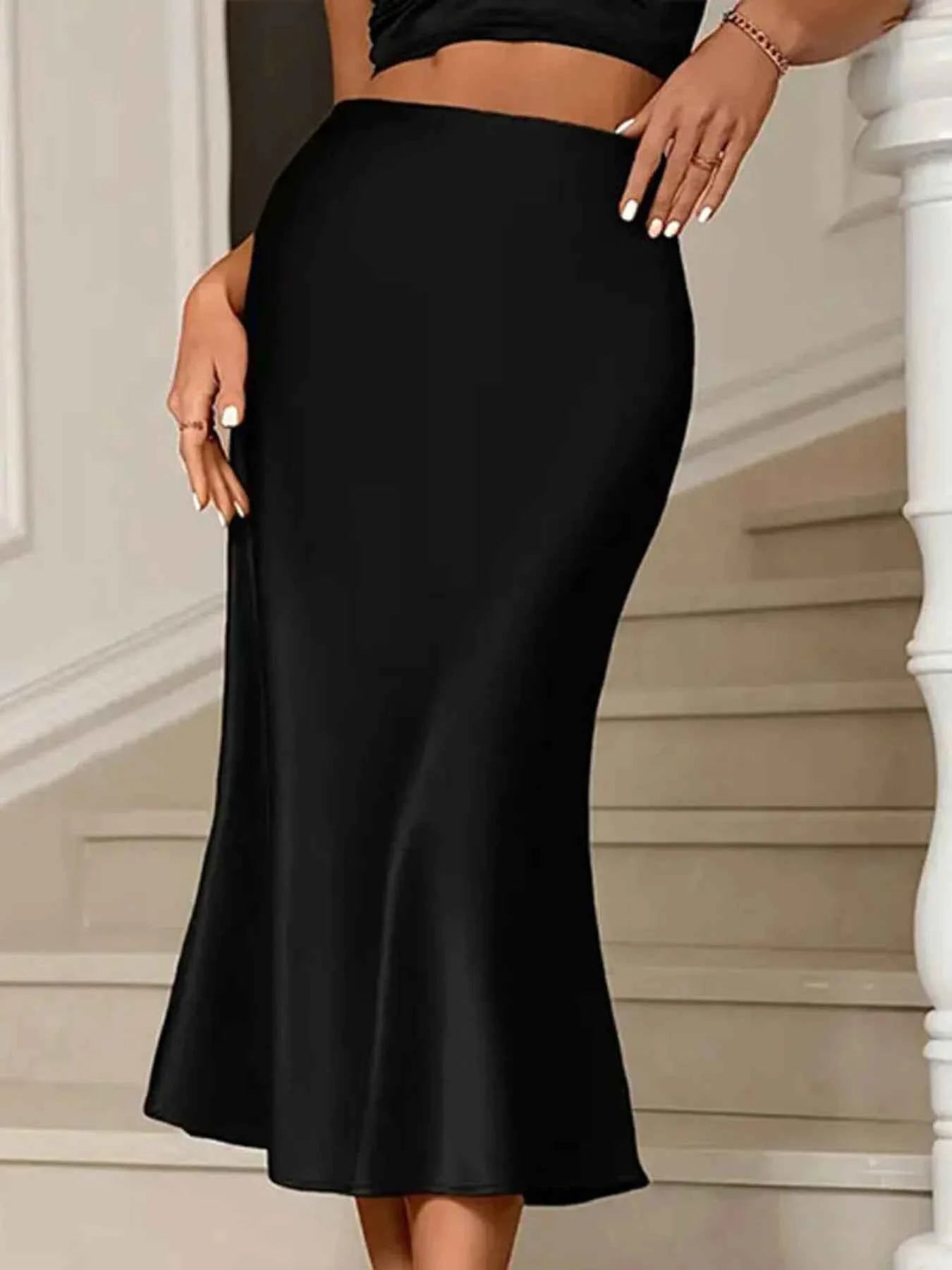 Satin Midi Mermaid Skirt