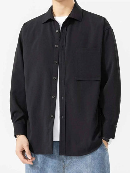 Men's Plus Size Button Up Long Sleeve Shirt