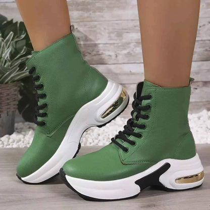 Lace Up Platform Ankle Boots
