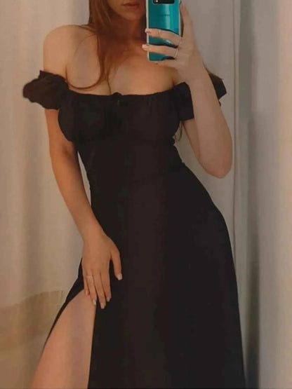 Full Size Slit Short Sleeve Midi Dress Plus Size