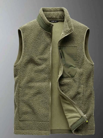 Men's Plus Size Zip Up Vest with Pockets