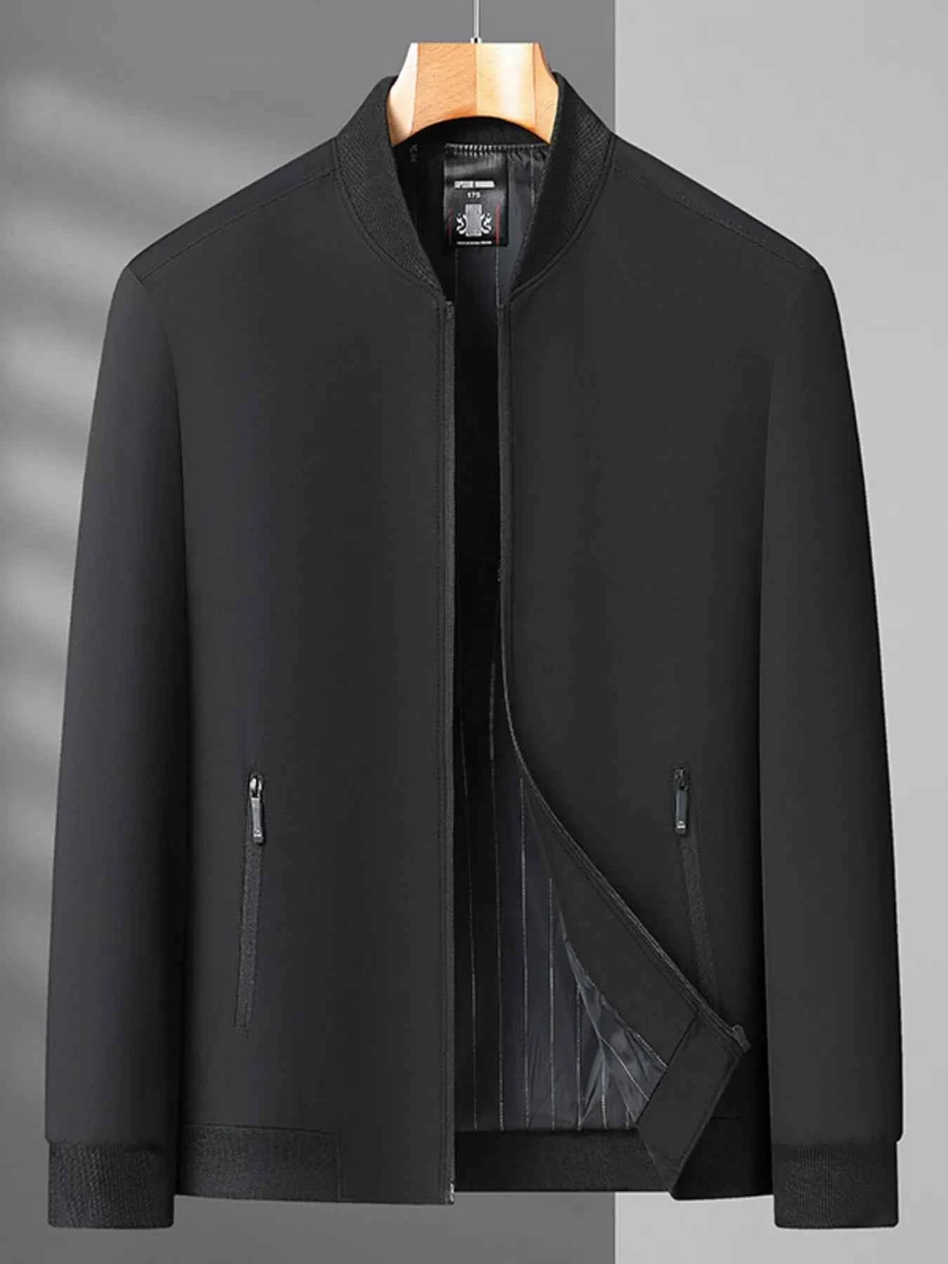 Men's Plus Size Zip Up Long Sleeve Jacket