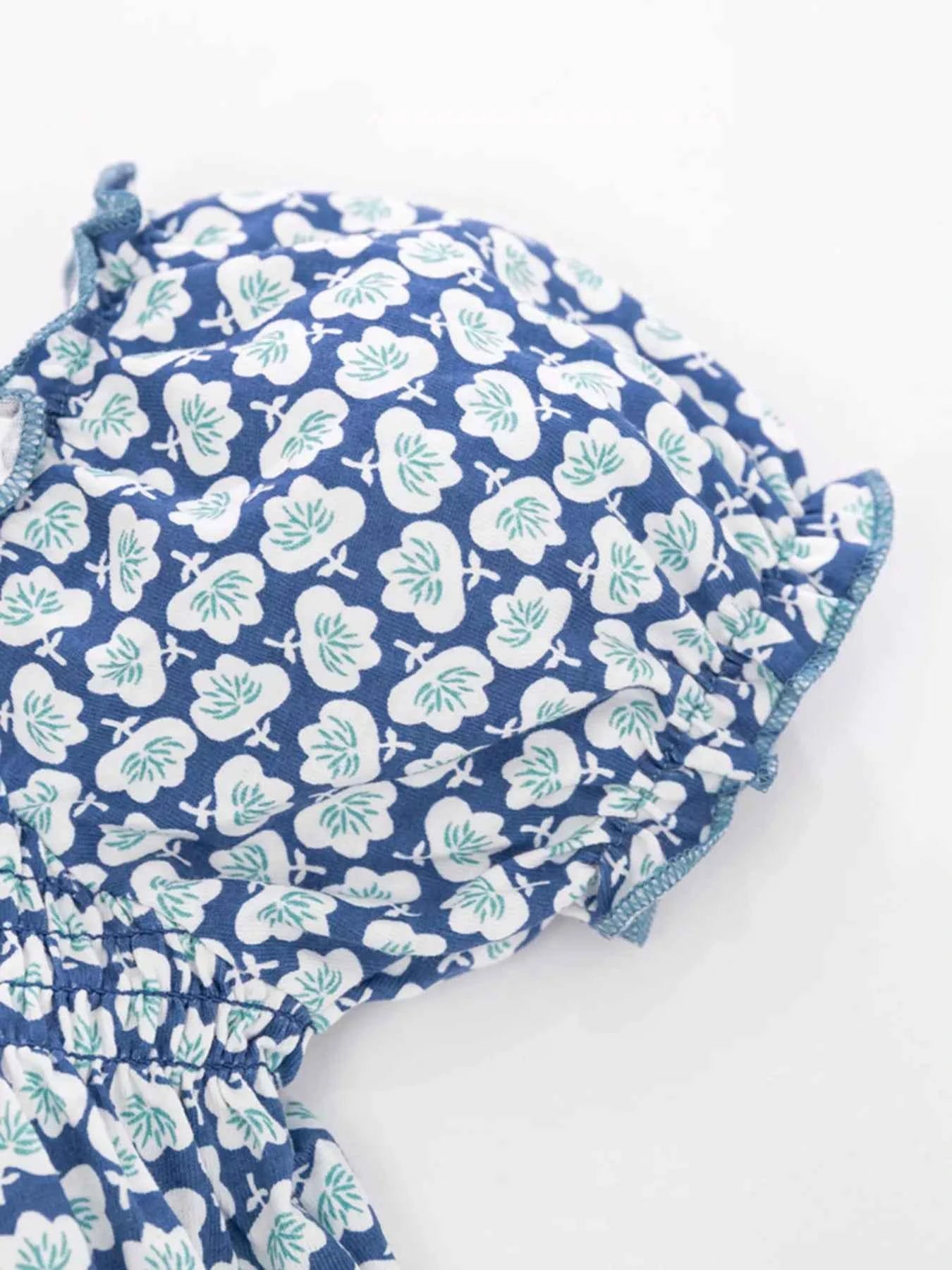 Children's Floral Print Smocked Top