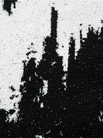 Men's Contrast Round Neck Long Sleeve Sweater