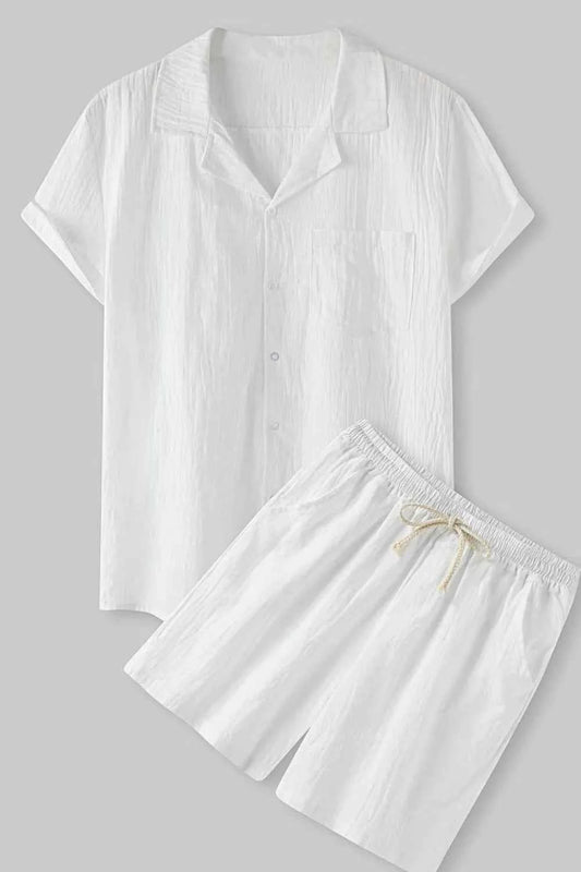 Men's Short Sleeve Shirt and Shorts Set