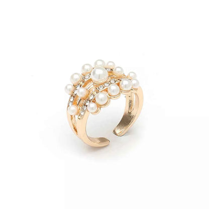 Pearl 18K Gold-Plated Open Ring