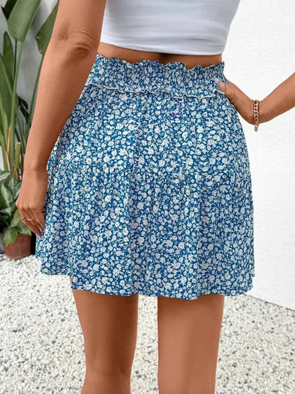 Tassel Floral Mini Skirt