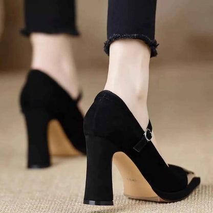 Point Toe Block Heels Pumps