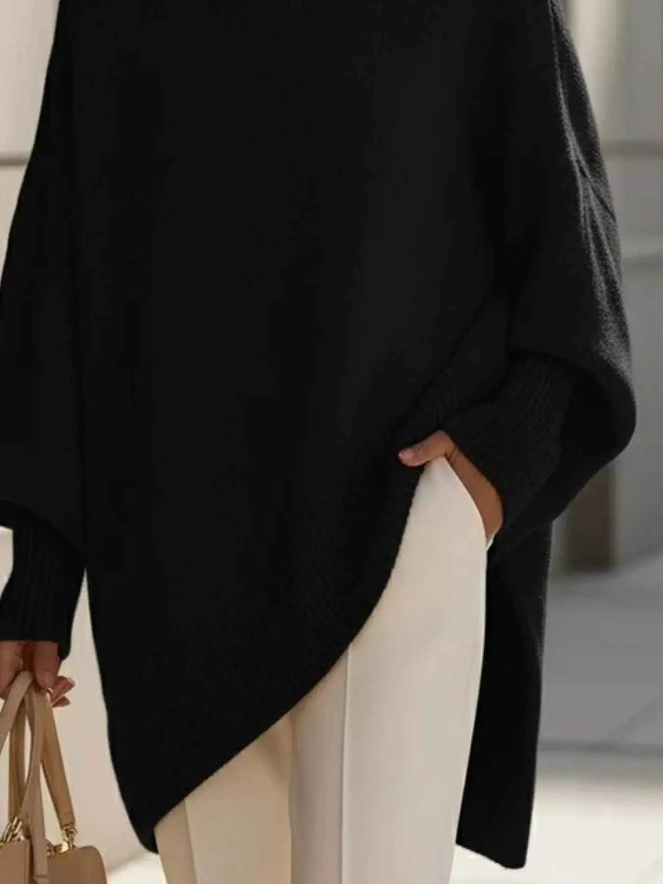 Oversized Batwing Sleeve Knit Sweater
