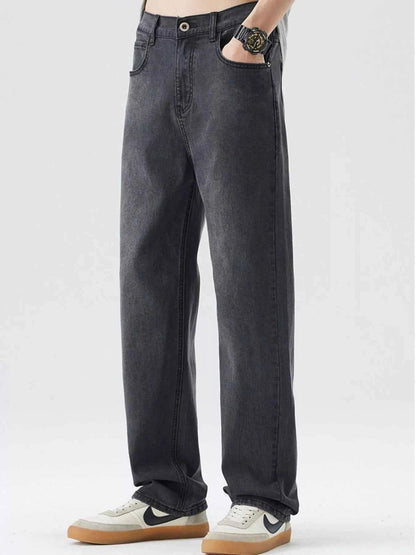Men's Wide Leg Jeans with Pockets