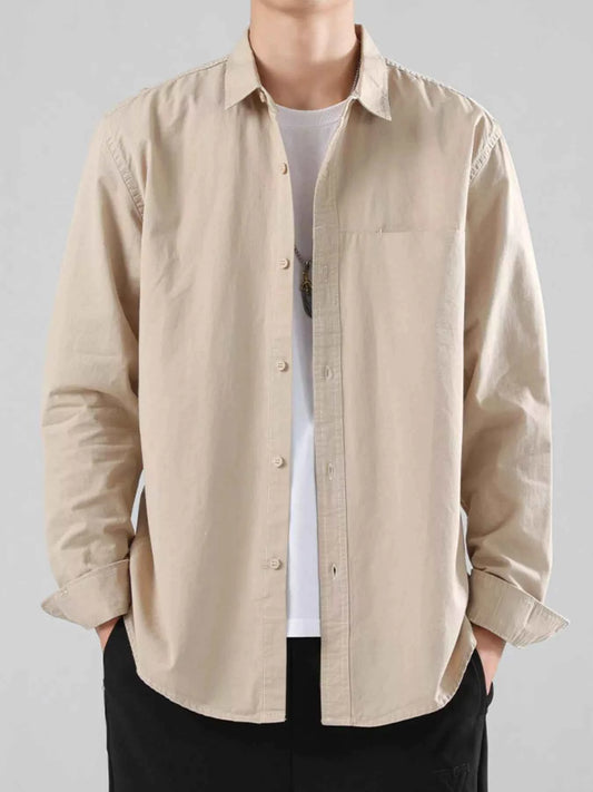 Men's Full Size Button-Up Casual Shirt Plus Size