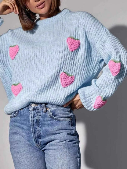 Strawberry Button Down Cardigan