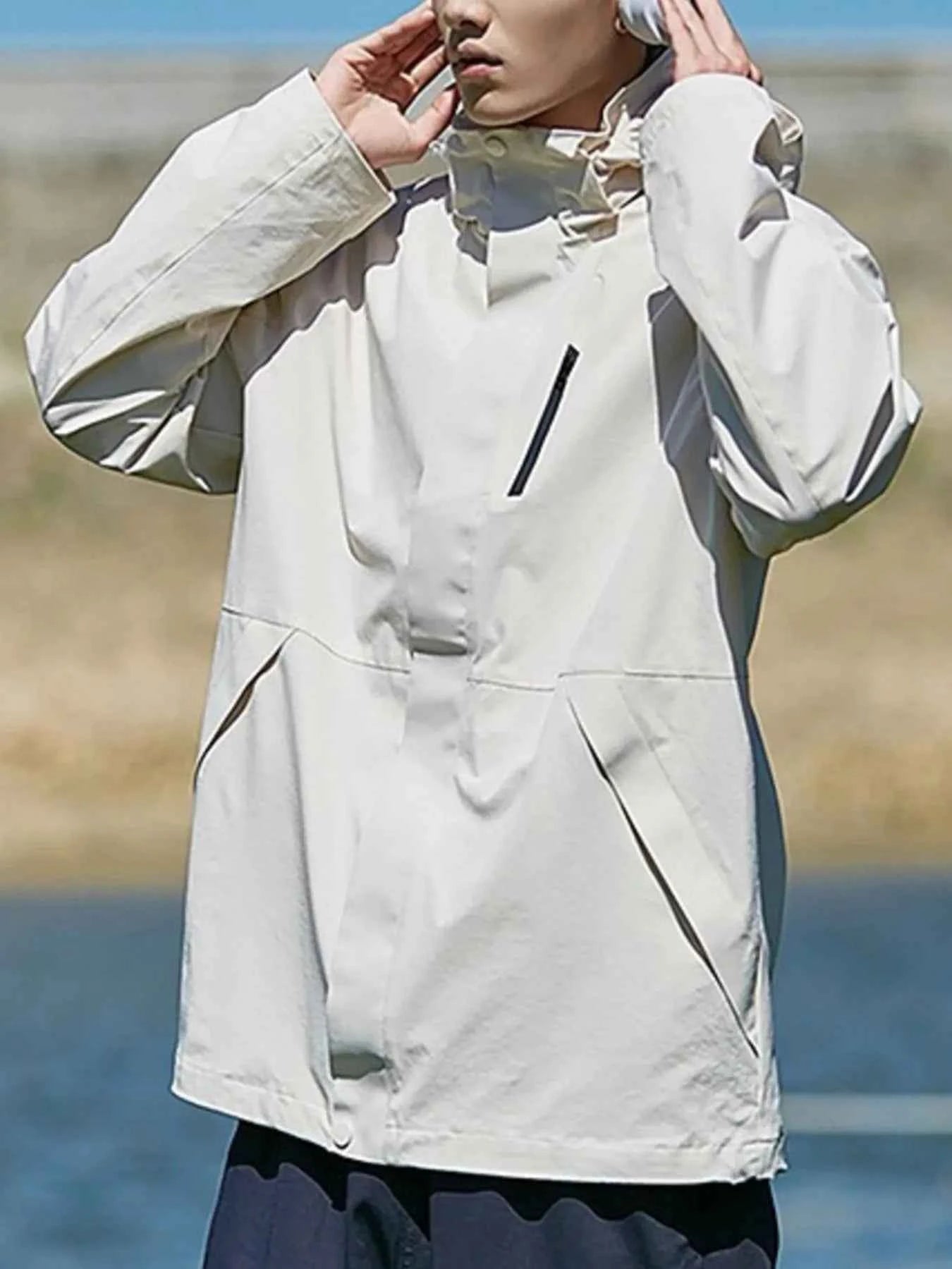 Men's Full Size Zip Up Long Sleeve Hooded Jacket Plus Size