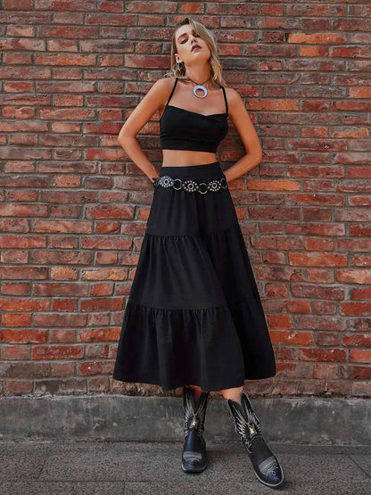 Tiered Midi Skirt