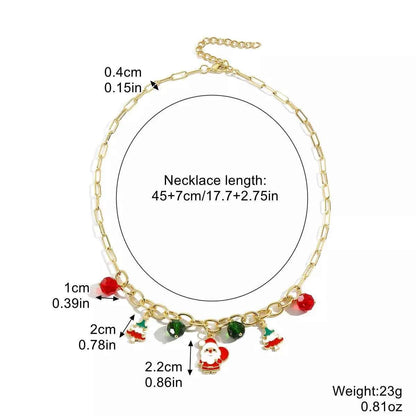 18K Gold-Plated Alloy Christmas Necklace