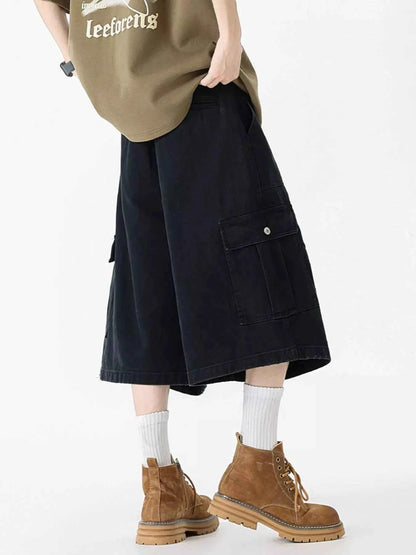 Men's Full Size Loose Fit Cargo Shorts Plus Size