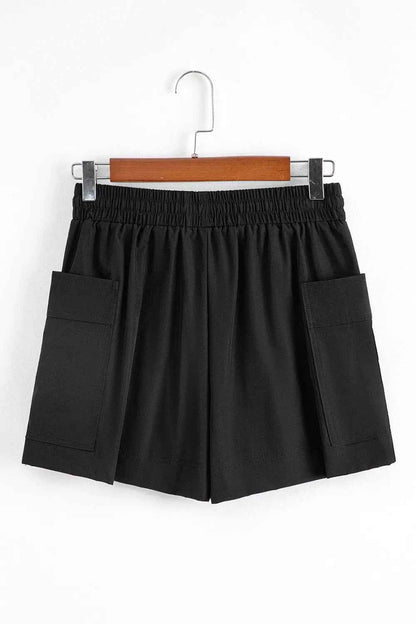 Cargo Pocket Elastic Waist Active Casual Skort