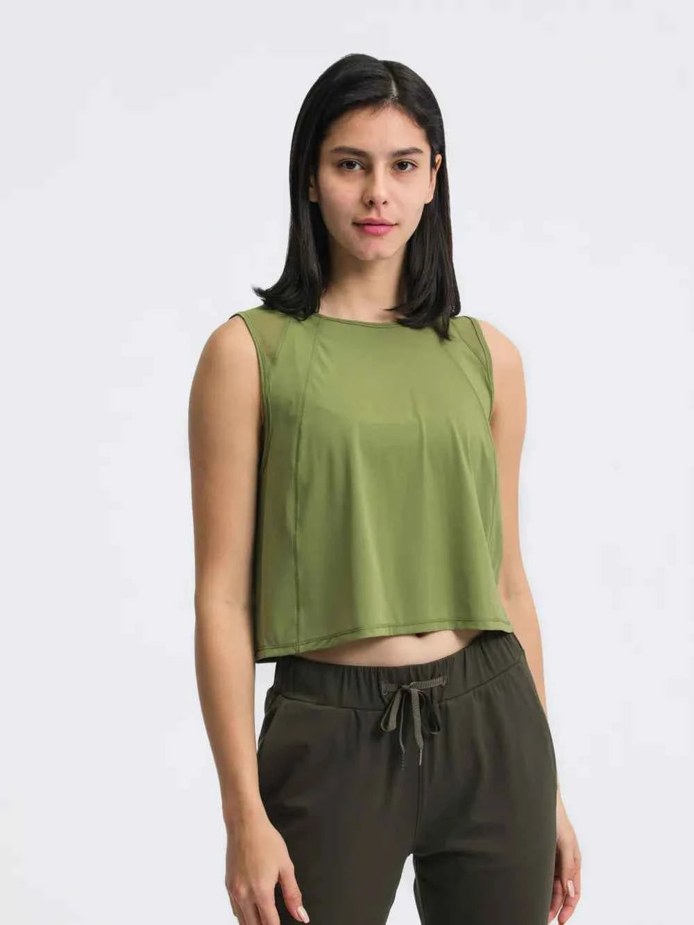 Millennia Round Neck Cropped Active Tank