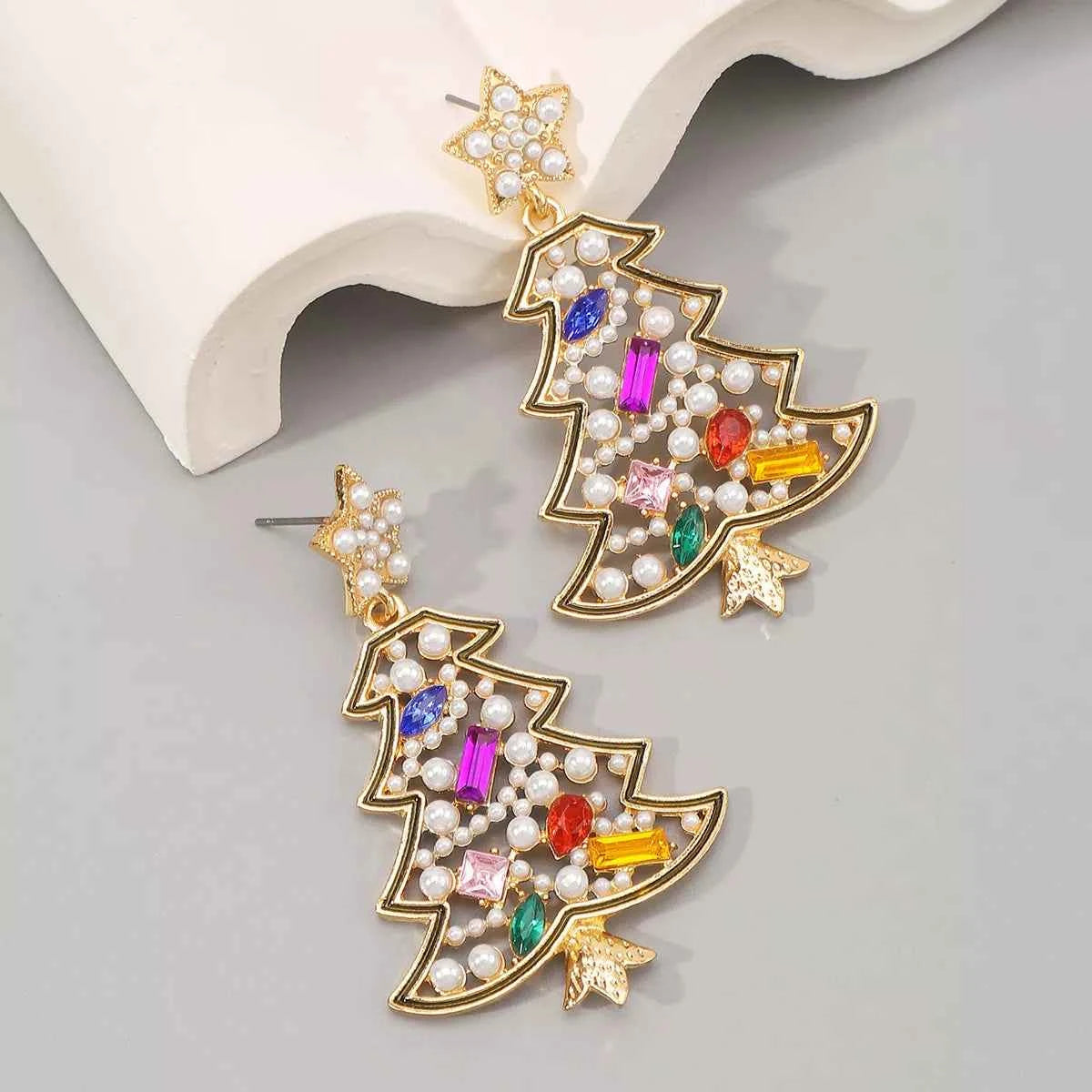 Christmas Tree Dangle Earrings