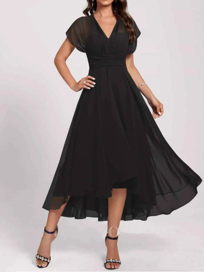 Ruched A-Line Midi Dress