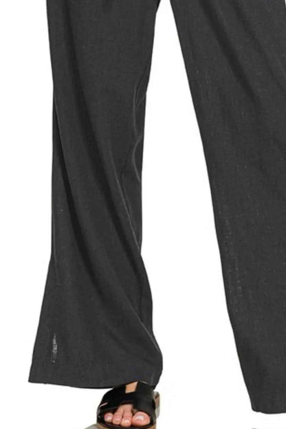 Zenana Linen Drawstring Pants