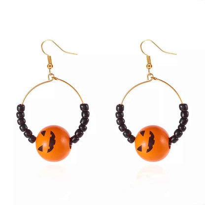 18K Gold-Plated Halloween Bead Earrings