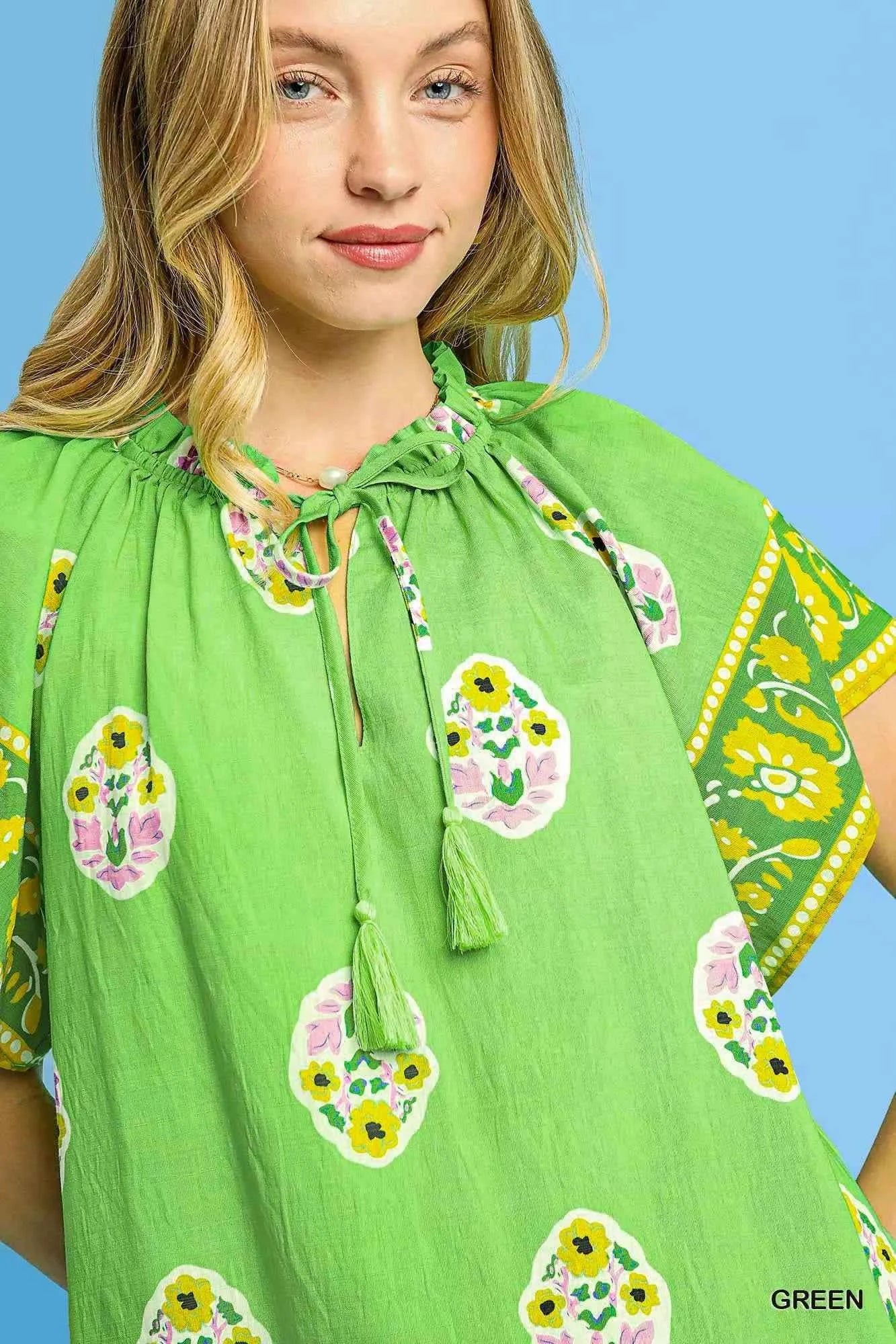 Umgee Boho Bloom Border Top