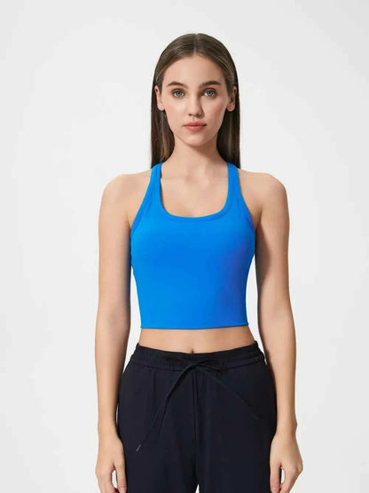 Millennia Scoop Neck Active Tank with Detachable Chest Pads