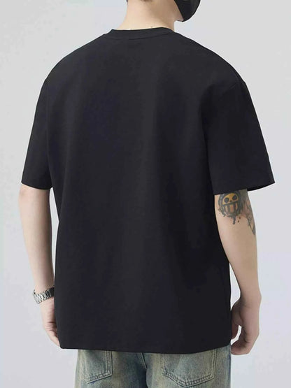 Men's Plus Size Letter Round Neck Half Sleeve T-Shirt