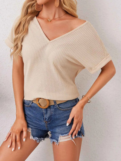 Boho Crochet Back Knit T-Shirt