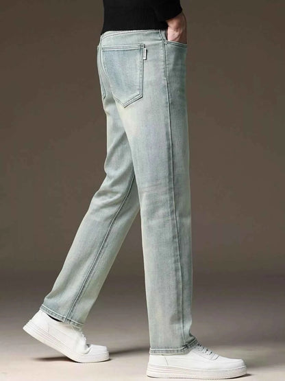 Men's Wash Straight Fit Casual Jeans