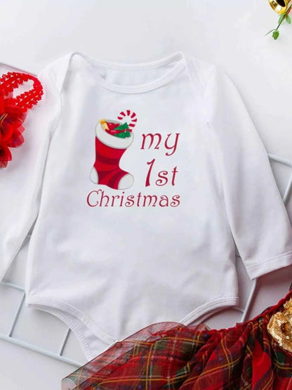 Children's Christmas Santa Baby Outfit Set with Headband