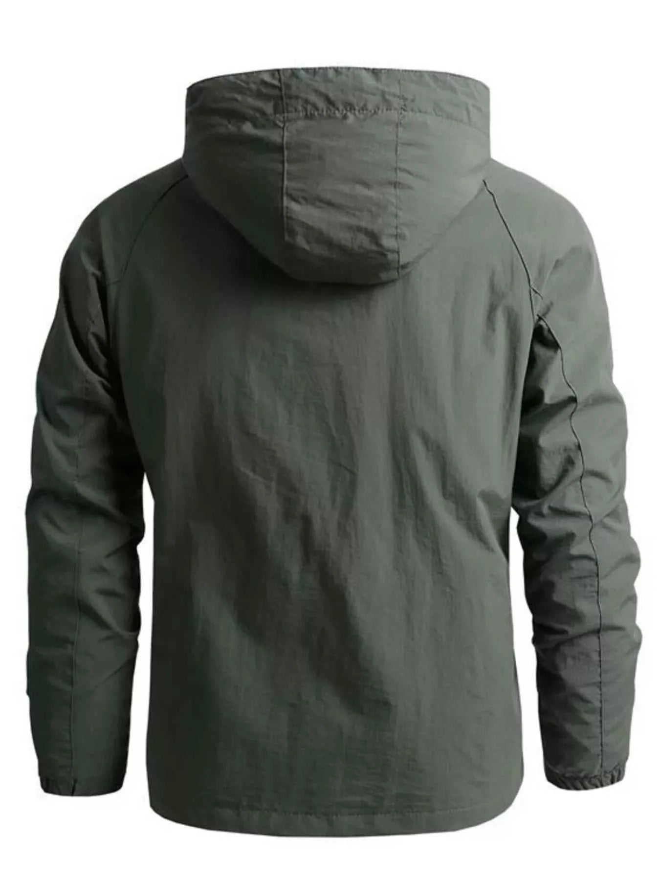 Men's Plus Size Zip Up Long Sleeve Hooded Jacket