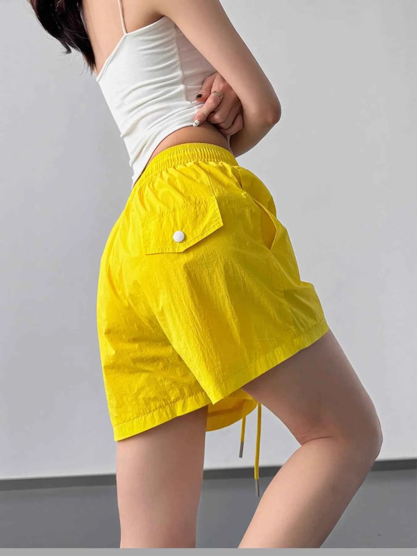 High Waisted Drawstring Shorts