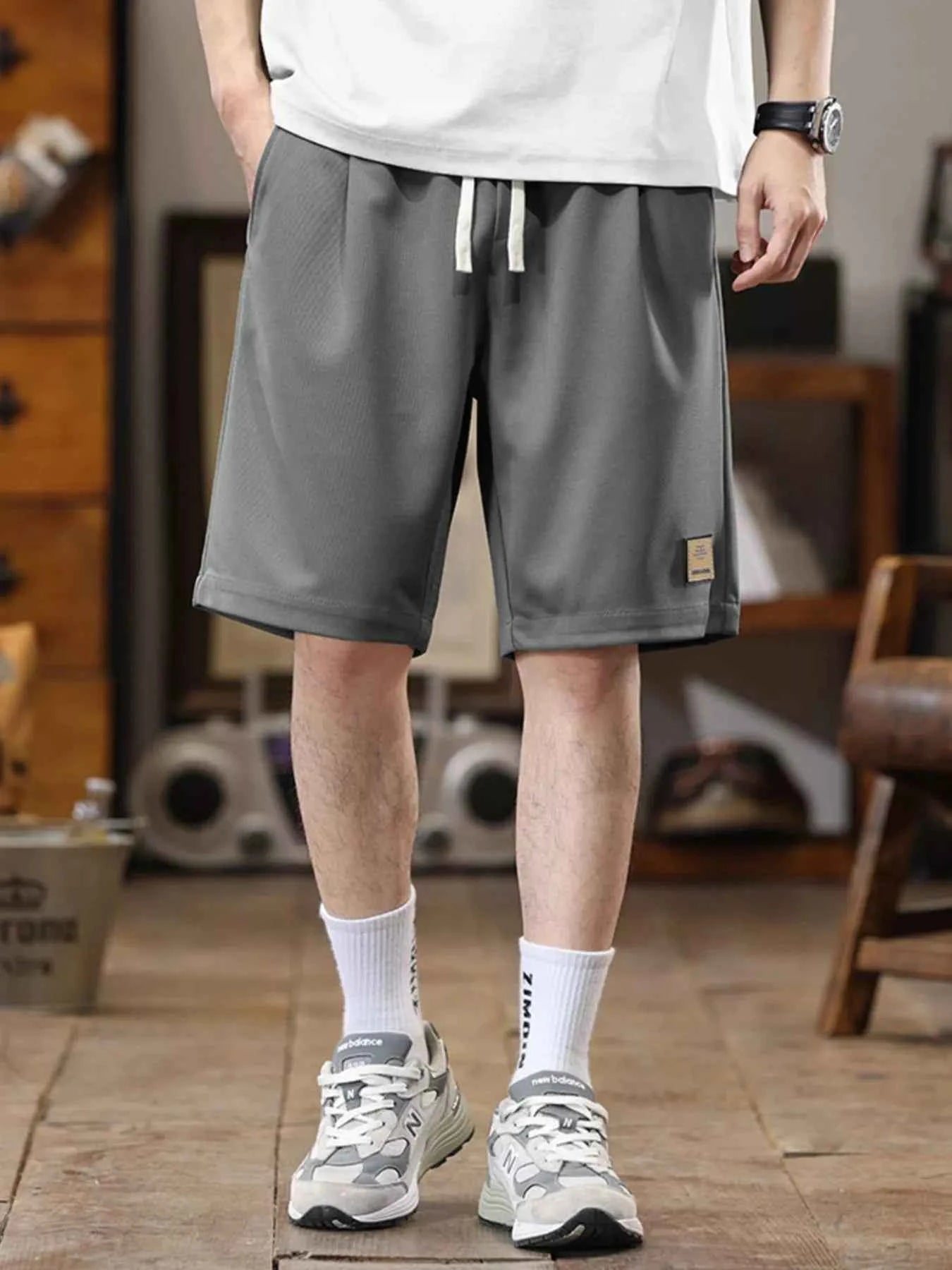 Men's Plus Size Casual Loose-Fit Drawstring Shorts