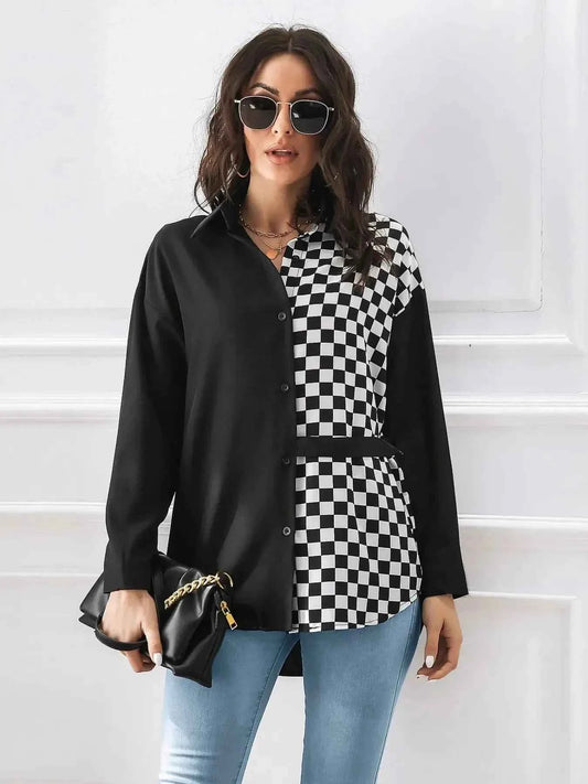 Checkered Pattern Long Sleeve Shirt