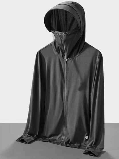 Men's Plus Size Hooded Performance Jacket with Face Shield