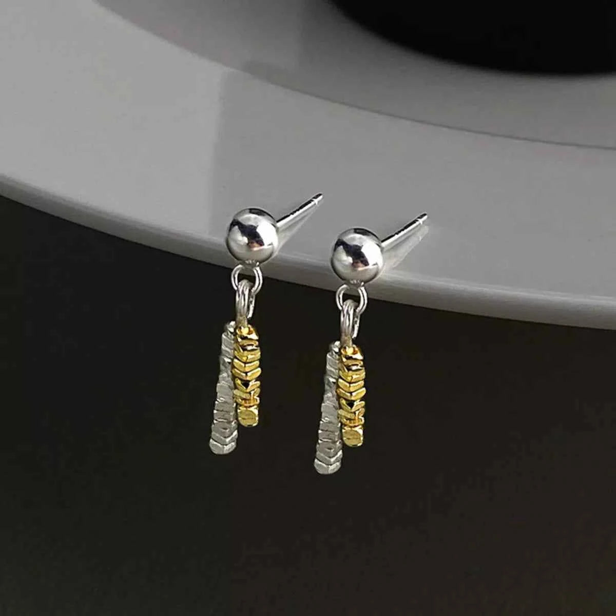 925 Sterling Silver Chain Drop Earrings