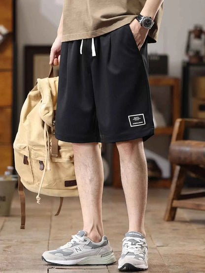 Men's Plus Size Casual Loose-Fit Drawstring Shorts