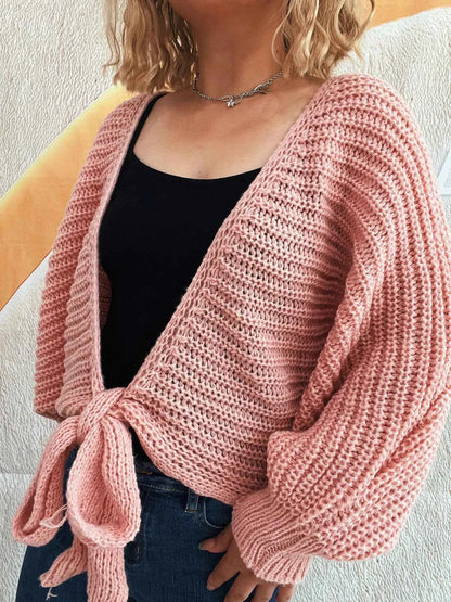 Tie Front Long Sleeve Cardigan